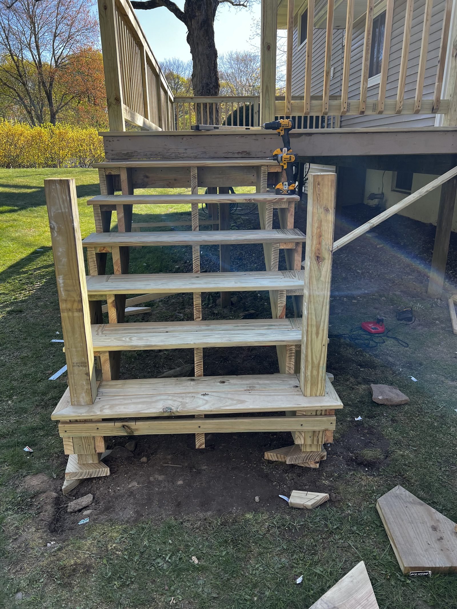 Skillvio Decks & Patios project - Deck Stairs — In Progress